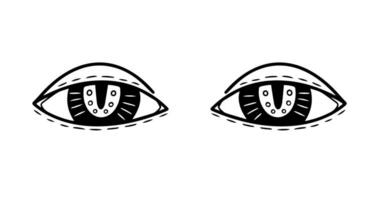 mistico occhi. scarabocchio occhi collezione. mano disegnato cartone animato. vettore illustrazione isolato su bianca.