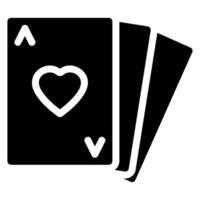 poker carte glifo icona vettore