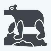 icona polare orso. relazionato per alaska simbolo. glifo stile. semplice design modificabile. semplice illustrazione vettore