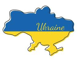 vettore illustrazione. Ucraina carta geografica semplice schema.