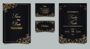 carte di invito a nozze di lusso vettore