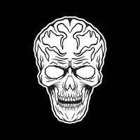schizzo illustrazioni di cranio mano disegnato nero e bianca vettore