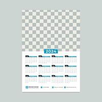 annuale calendario modello per 2024 anno. moderno design 2024 calendario modello vettore