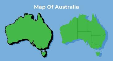 vettore Australia 3d carta geografica impostato semplice piatto illustrazione