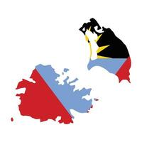antigua e barbuda bandiera su carta geografica su trasparente sfondo vettore