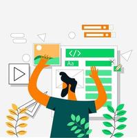 web designer che progetta il concetto dell'illustrazione del sito web vettore