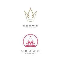 royal king queen crown elegante design del logo di lusso vettore