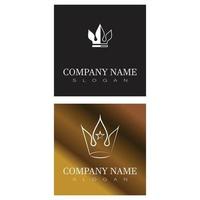 royal king queen crown elegante design del logo di lusso vettore