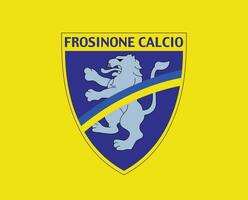 frosinone club logo simbolo serie un' calcio Calcio Italia astratto design vettore illustrazione con giallo sfondo