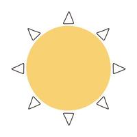 rappresentazione del sole giallo vettore
