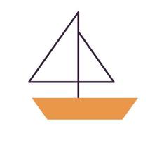 icona barca arancione orange vettore