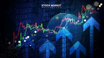 riuscito azione mercato statistico informazione con su frecce. finanziario dare la precedenza curve, legame dati, commercio grafici, e uptrend linea candeliere grafici su un' tenere sotto controllo vettore