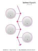 infografica design modello, attività commerciale concetto con 4 passaggi o opzioni, può essere Usato per flusso di lavoro disposizione, diagramma, annuale rapporto, ragnatela design.creativo striscione, etichetta vettore. vettore