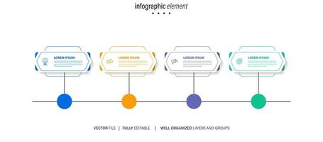 moderno 3d Infografica modello con 4 passi. attività commerciale cerchio modello con opzioni per opuscolo, diagramma, flusso di lavoro, sequenza temporale, ragnatela design. vettore eps 10