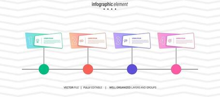 attività commerciale processi Infografica modello. magro linea design con numeri 4 opzioni o passi. vettore illustrazione grafico design