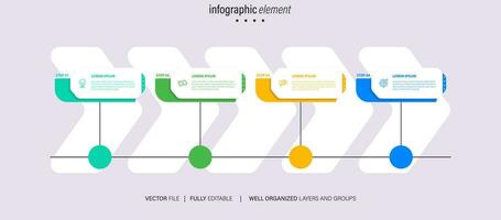 moderno Infografica modello con 4 passi. attività commerciale cerchio modello con opzioni per opuscolo, diagramma, flusso di lavoro, sequenza temporale, ragnatela design. vettore eps 10