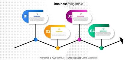 visualizzazione dei dati aziendali. icone infografiche timeline progettate per sfondo astratto modello pietra miliare elemento diagramma moderno processo tecnologia digitale marketing dati presentazione grafico vettoriale