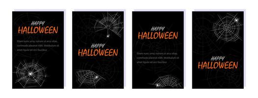 Halloween manifesto modelli con ragno ragnatela vettore illustrazione