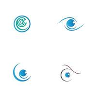 contatto lenti a contatto occhio visione scintilla colorato logo design ispirazione vettore