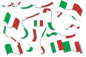 vettore impostato bandiera e nastro Italia