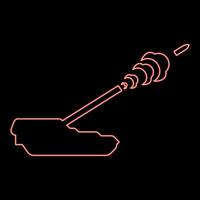 neon semovente obice artiglieria sistema arciere spara proiettile conchiglia rosso colore vettore illustrazione Immagine piatto stile