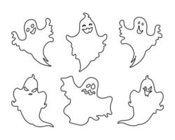 fantasma schema icone impostare, Halloween fantasmi. festivo arredamento elementi, vettore