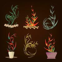 estate Festival collezione di botanica pianta da fiore decorazione astratto sfondo arte grafico design vettore illustrazione 20230817