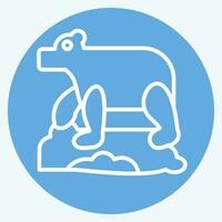 icona polare orso. relazionato per alaska simbolo. blu occhi stile. semplice design modificabile. semplice illustrazione vettore