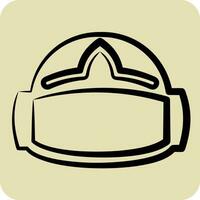 icona vr casco. relazionato per 3d visualizzazione simbolo. mano disegnato stile. semplice design modificabile. semplice illustrazione vettore