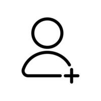 Inserisci amico, Inserisci utente account icona nel linea stile design isolato su bianca sfondo. modificabile ictus. vettore