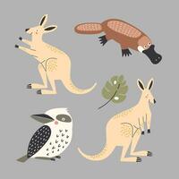 impostato di illustrazioni di animali Australia nel piatto stile vettore