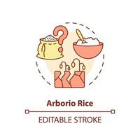 modificabile arborio riso icona che rappresentano heatflation concetto, isolato vettore, globale riscaldamento urto magro linea illustrazione. vettore