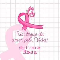 bandiera nel portoghese per composizione ottobre rosa Seno cancro prevenzione brasile vettore