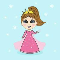 carino Principessa essere un' rosa vestito disegno illustrazione vettore