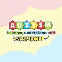 un' colorato manifesto quello dice rispetto autismo vettore