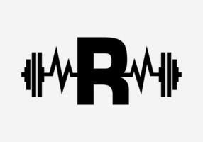 lettera r fitness Palestra logo. fitness logotipo simbolo vettore