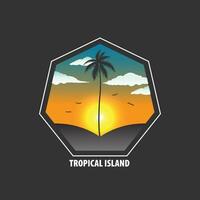 tropicale isola logo vettore