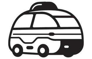 autonomo automobile lineare icona. se stesso guida auto vettore concetto schema simbolo