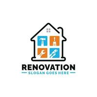 casa rinnovamento logo design vettore illustrazione