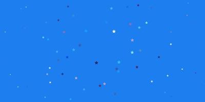 sfondo vettoriale rosa scuro, blu con stelle piccole e grandi. illustrazione decorativa con stelle su modello astratto. tema per i telefoni cellulari.