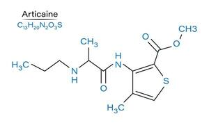 articaina Locale anestetico molecola scheletrico formula di farmaci vettore illustrazione.