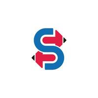 lettera S Due matite formazione scolastica simbolo logo vettore geometrico design