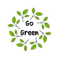 verde le foglie nel un' cerchio icona. eco riciclare simbolo. partire verde. concetto di ecologia, zero rifiuto e sostenibilità. vettore