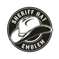 sceriffo cappello logo emblema per modello vettore