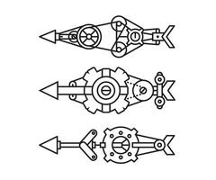 frecce arma impostato linea vettore illustrazione