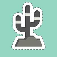 etichetta linea tagliare cactus. relazionato per americano indigeno simbolo. semplice design modificabile. semplice illustrazione vettore