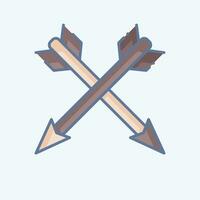 icona freccia. relazionato per americano indigeno simbolo. scarabocchio stile. semplice design modificabile. semplice illustrazione vettore