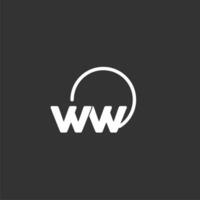 ww iniziale logo con arrotondato cerchio vettore