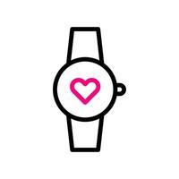 orologio intelligente amore icona duocolor nero rosa stile San Valentino illustrazione simbolo Perfetto. vettore