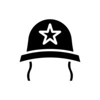casco icona solido nero colore militare simbolo Perfetto. vettore
